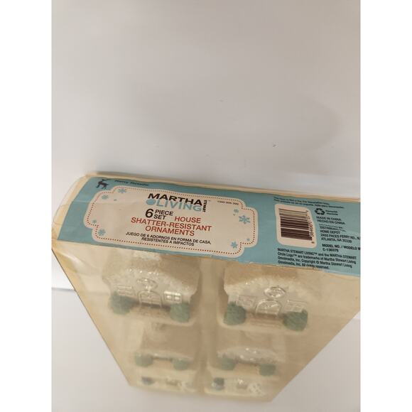 Martha Stewart Merry Metallic Set 6pc House Shatter-Resistant Ornaments - Picture 3 of 3